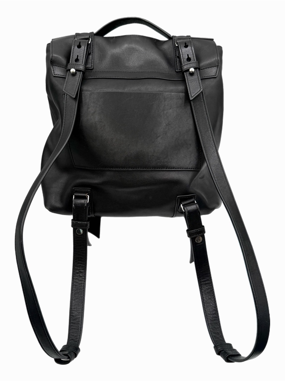 AllSaints Black Clip Leather Backpack - Picture 4 of 6